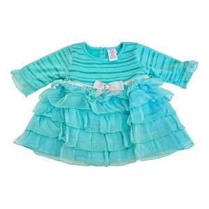 YOUNGLAND BABY Dress 18 Months Long Sleeves Tutu Skirt Ruffles Special Occasion